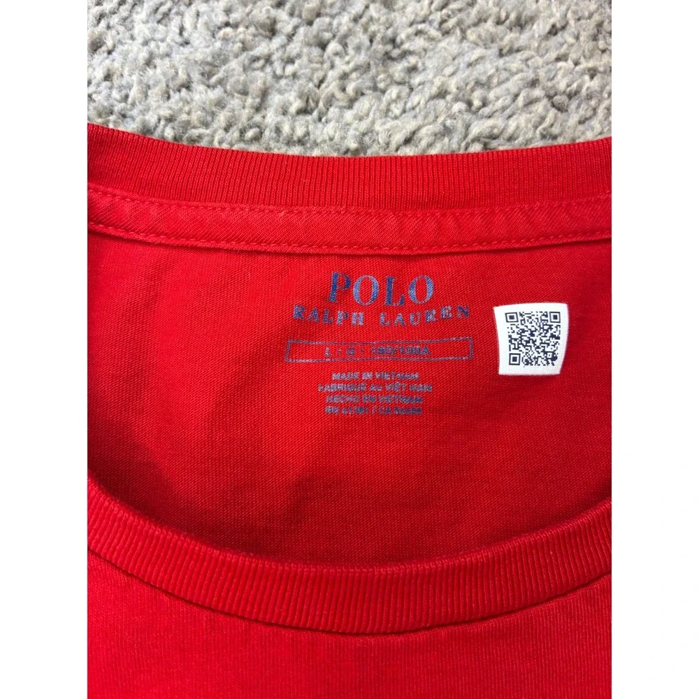 Polo Ralph Lauren Red Big Pony Long Sleeve Graphic T-Shirt Mens Large